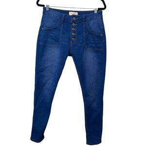 High-Waisted Skinny Button-Fly Blue Jeans By Red Bottoms Size 11/30